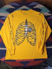 Post Malone Posty Co Long Sleeve Shirt Mens Medium Tour Yellow Barbed Wire 