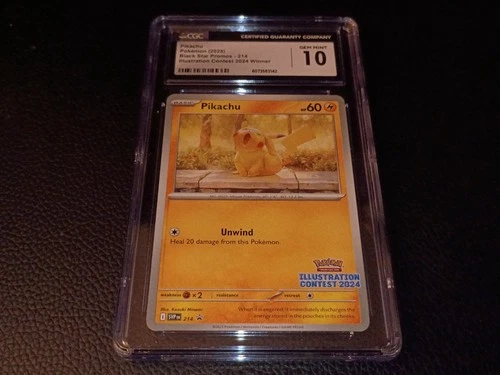 Pikachu - 214 (Illustration Contest 2024) 214 Sv: Scarlet & Violet Promo CGC 10