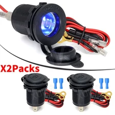2pack 12V Car Cigarette Lighter Socket Motor Boat Splitter Power Adapter Plug US