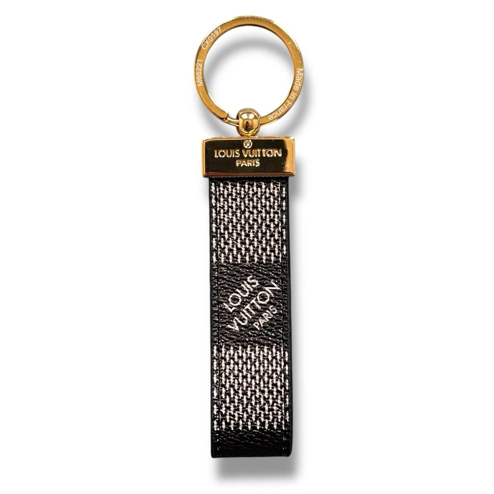 Louis Vuitton LV Black White Monogram Dragonne Key Ring Keychain M65221 - CX0197 - Image 2 of 4