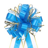 "5Stk 6\" GroßE Ziehschleife Mit Goldrand, Geschenkverpackung Schleifen, Hellblau"