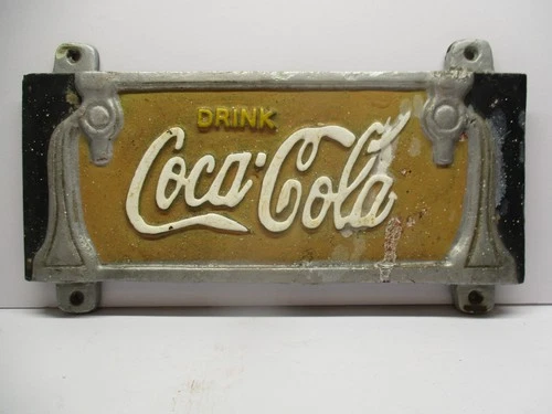 Drink Coca - Cola Cast Iron Sign Coke Vintage Soda Metal Bottle Can Fountain USA