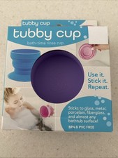 Tubby Cup for Bath Time Suction Cup Base Collapsible 8oz BPA PVC Free Rinse Cup