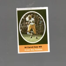 1972 Sunoco NFL Stamps Carroll Dale Green Bay Packers #NNO Near Mint or Better