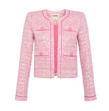 L'agence NIKO Sequin Tweed Jacket Light Pink Button - With Tags - Size 2