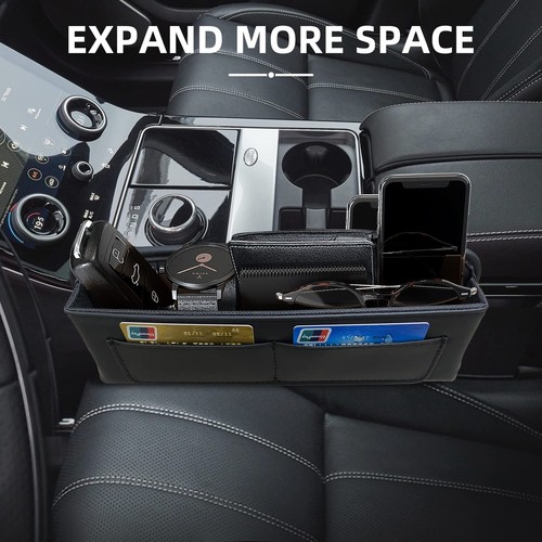 Car Seat Gap Filler, 2 Packs Premium Leather Car Seat Gap Filler Organizer, C... - Picture 5 of 6