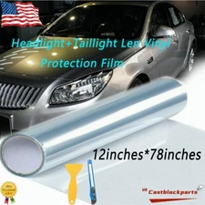 Fit For Headlight Taillamp Transparent Lens Vinyl Protection Film 12''x78''