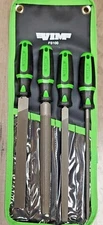 VIM Tools 4pc 12" Long Ergonomic Handle Mixed File Set with pouch #FS100