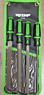 VIM Tools 4pc 12'' Long Ergonomic Handle Mixed File Set with pouch #FS100