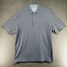 Johnnie-O Polo Shirt Men  s L Blue White Geometric Performance Golf Casual