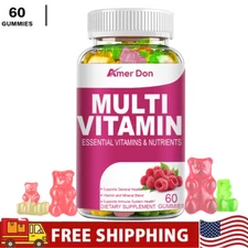 60 Fruits & Veggies Multi-Vitamin Gummies Dietary Supplement Immune Support US