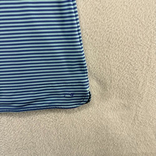 Vineyard Vines Dress Girls Medium Blue Sankaty Striped performance Golf Preppy - Picture 2 of 9
