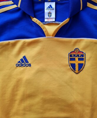 Sweden 2000 - 2002 Home football Adidas shirt #9 Larsson size