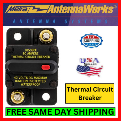 Metra CB80MR Hi-Amp Waterproof Circuit Breaker 80 Amp Type III Car Bus RV Boats