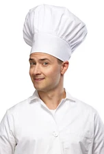 ADULT CHEF COOKS BBQ GRILL OUT WHITE HAT COSTUME ACCESSORY MR158053