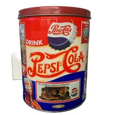 Pepsi Cola Popcorn Tin 1994 Houston Food Co. Pepsi Cola Franklin Park Illinois