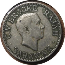 elf Sarawak 10 Cents 1927 H   C. V. Brooke Rajah