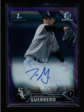 JORDAN GUERRERO 2016 BOWMAN CHROME ROOKIE PURPLE REFRACTOR AUTO #109/250 AX6082