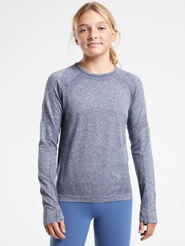 Haut Sans Couture Athleta Girl Power Up - Noir - Taille XL/14 - Neuf