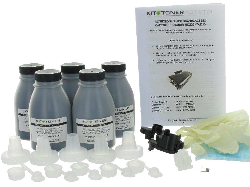 Kits de recharge toner compatibles Brother DCP 1510A noir pack de 5