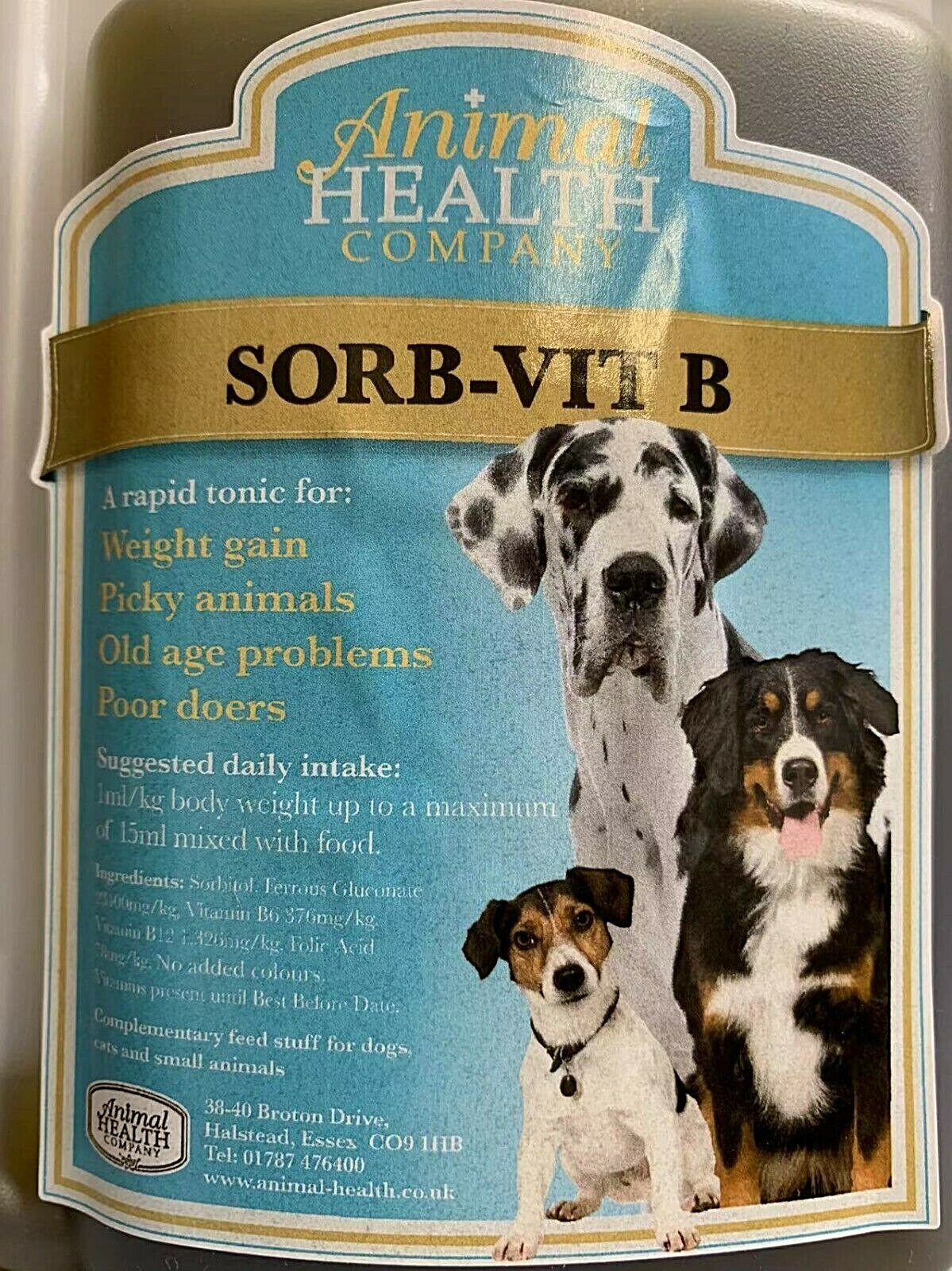 Sorb Vit B Supplement for weight gain picky animals old age and puppies