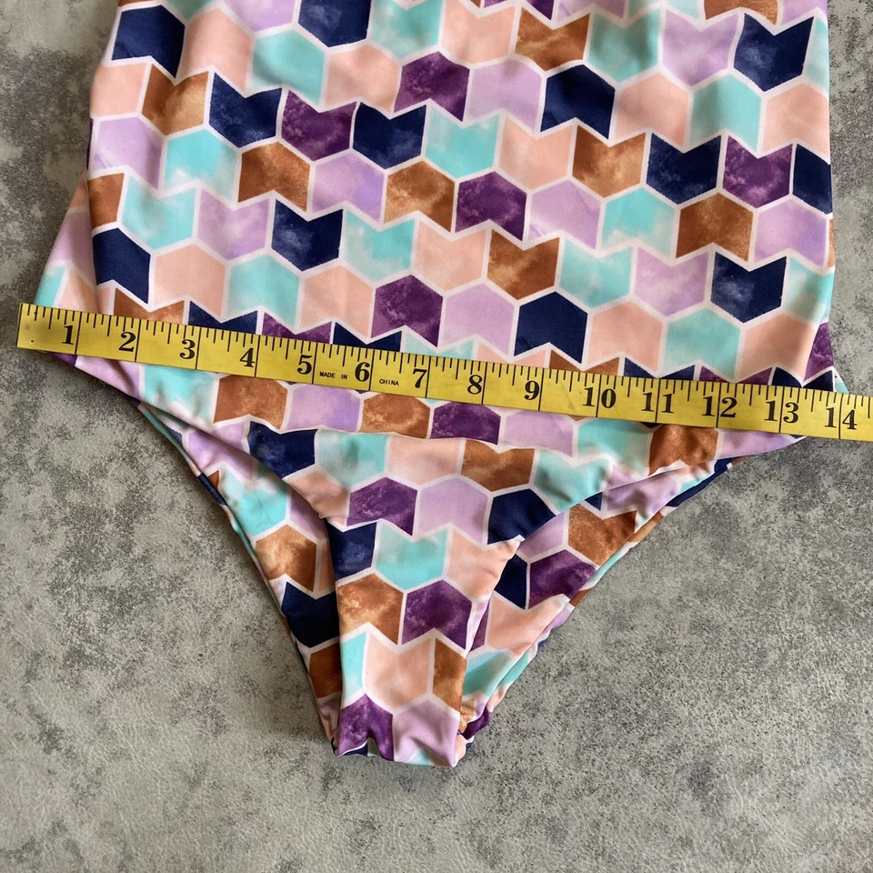 Tori Praver Swimwear Seafoam Size Medium Geometric Print One Piece Multicolor - Image 3 of 4