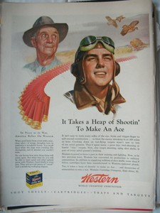 VTG-1944-Orig-Magazine-Ad-Western-Ammunition-Heap-of-Shootin-039-To-Make-An-Ace