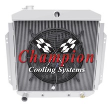 Qr Champion 2 Row Radiator Ford Configuration16 Fan For 1957 - 1960 Ford F-100
