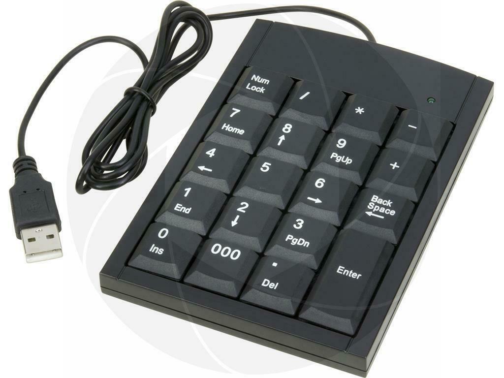 Numeric Keypad Number 17 Keys Pad Keyboard With Retractable USB Cable ...