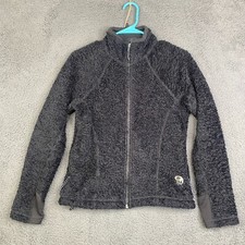 Mountain Hardwear Jacket Womens Small Full Zip Fleece Deep Pile Black USA Made