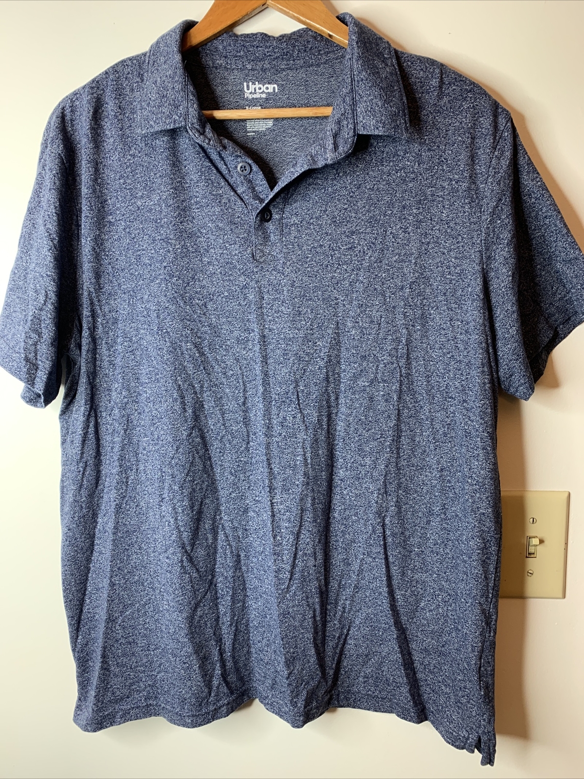 Urban Pipeline Mens Short Sleeve  Blue Polo Shirt XL