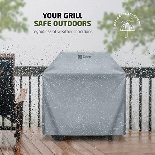 Zober AllWeather Premium BBQ Grill Cover 58” DoubleLayer 600D