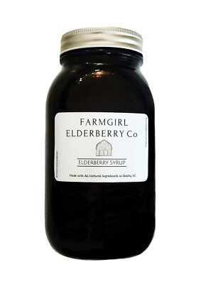 Farm Girl Organic, Hand-pressed Elderberry Syrup- 32oz jar