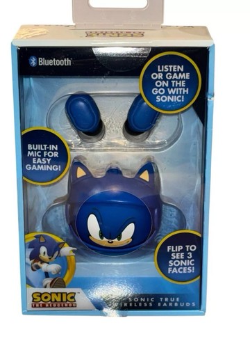 NEW 2024 SEGA Sonic the Hedgehog Bluetooth Earbuds 3 Faces True Wireless NIB - Picture 5 of 6