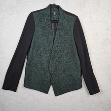 Tibi New York Women’s Green Black Open Front Blazer Jacket Size 6