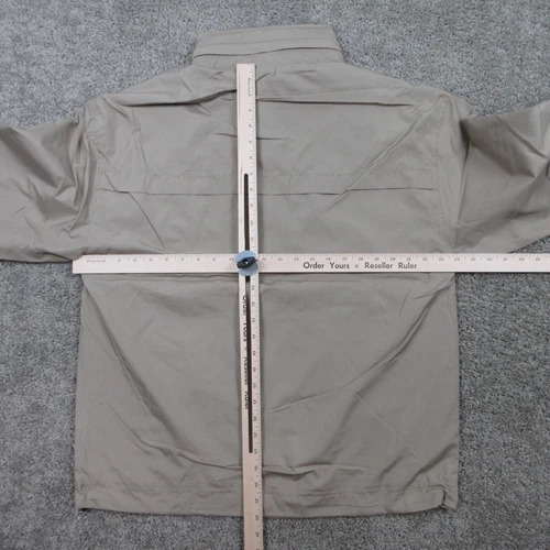DC Shoe Co Jacket Mens Medium Beige Ripstop Vented Packable Hood Outdoor Vantage image 8