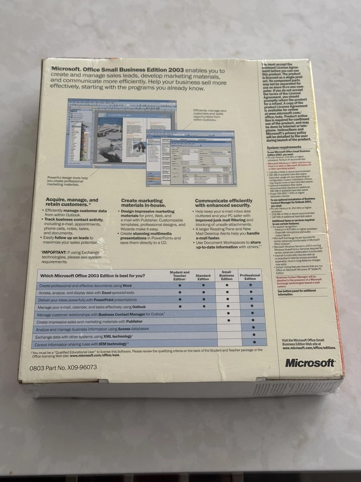 Microsoft Office 2003 Small Business Edition SBE For 2 PCs Full Retail =RETAIL= - Image 4 of 4