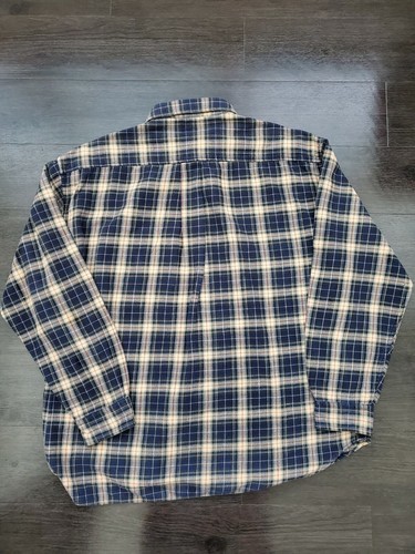 J. Crew Flanellhemd Herren XL marine kariert Langarm 100% Baumwolle - Bild 2 von 9