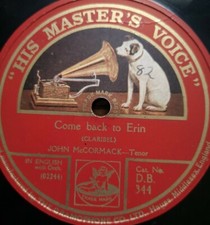 John McCormack "Śnieżna pierś" angielski tenor HMV 78 obr./min 12" 