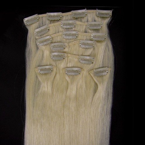 Extensiones de cabello humano Remy 24" 100 % grueso real clip en trama cabello brasileño 120gr - Imagen 44 de 54