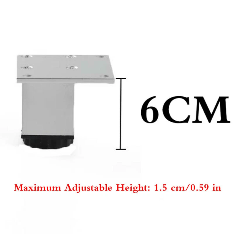 Pernas de armário de móveis liga de alumínio ajustável pés de sofá hardware 6-30 cm - Imagem 4 de 4