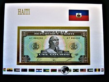 Banknotenbrief  Haiti  1 Gourde  unc.