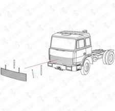 GRIGLIA ANTERIORE FRONTALE Adatto A IVECO 190 330 - CON 7 ALETTE -COVIND 190/145