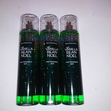 Set of 3 Bath and Body Works Body Spray Fragrance Mist Vanilla Bean Noel Gift Se