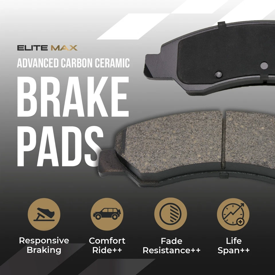 Front Elite-Max Carbon Ceramic Pad for 2019-2021 2022 2023 Ford Ranger Bronco - Image 2 of 4