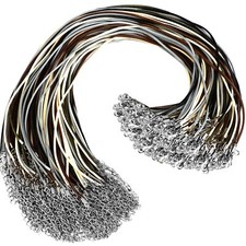 100 Pcs Leather Necklace Cord with Clasps Rope Necklace String 5 Colors Neckl...