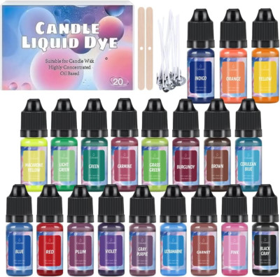 Oil-Based Candle Dye - 20 Non-Toxic, Non-Irritating Colors DIY Candle Making New