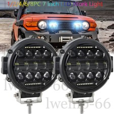 7 Inch Round Led Work Light Pods Spot Flood Combo Fog Lamp Offroad Driving Car