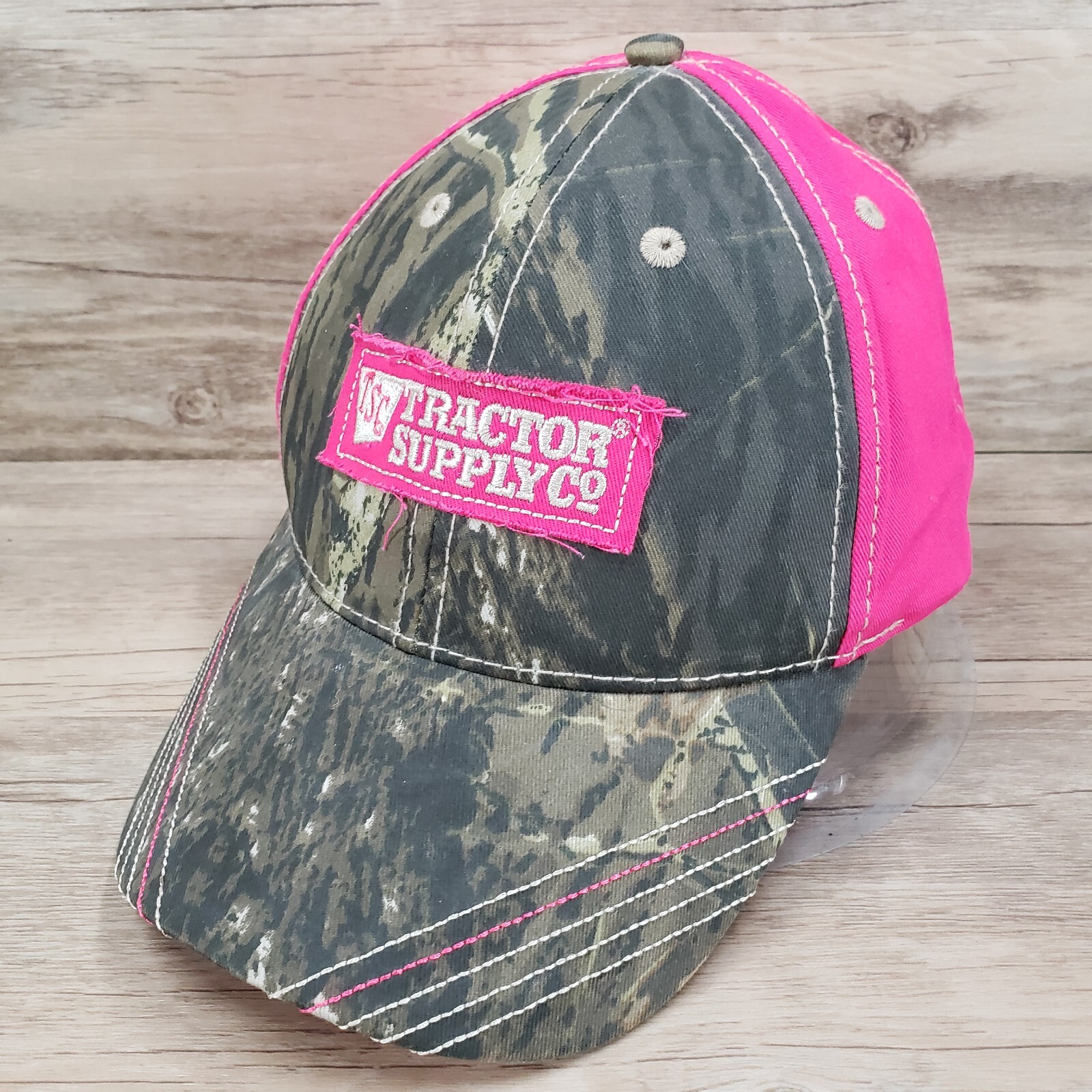 Tractor Supply Co Hat Cap Strap Back Green Camo Pink Back Logo