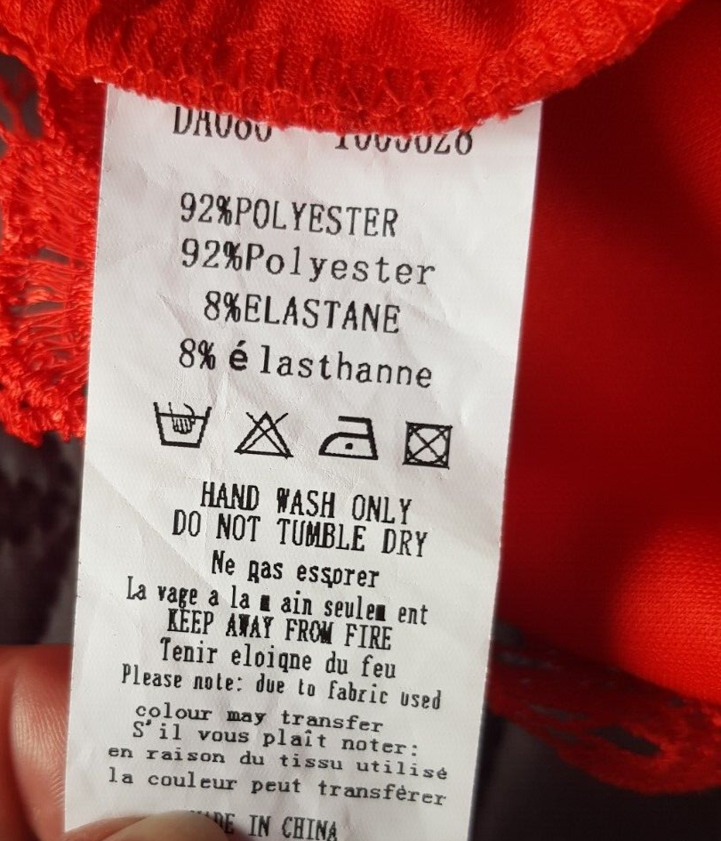 Ladies Red Lace Dress Size 12 By AX eBay